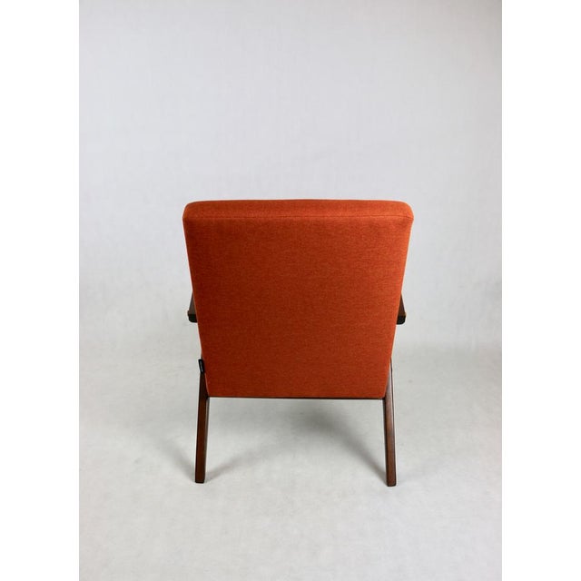 Red Vintage VAR B-310 Armchair in Orange-Brown Structural Fabric For Sale - Image 8 of 11
