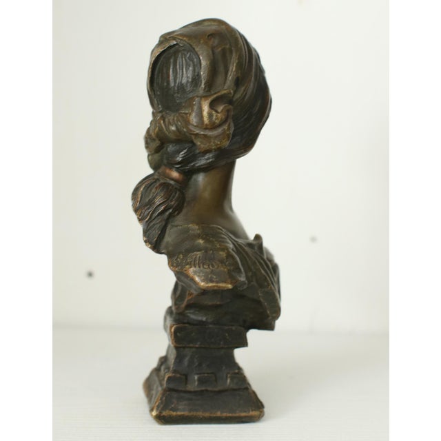 Metal Emmanuel Villanis, French Art Nouveau Cinderella Bust, 1900, Bronze For Sale - Image 7 of 9