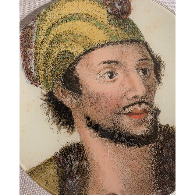 Decorative plate from the John Derian + Astier de Villatte collaboration depicting a man of the Sandwich Islands Made in...