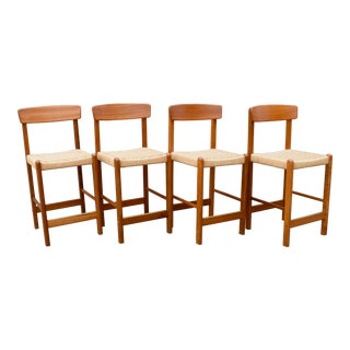 Vintage Mid-Century Teak Counter Stools - Set of 4 For Sale