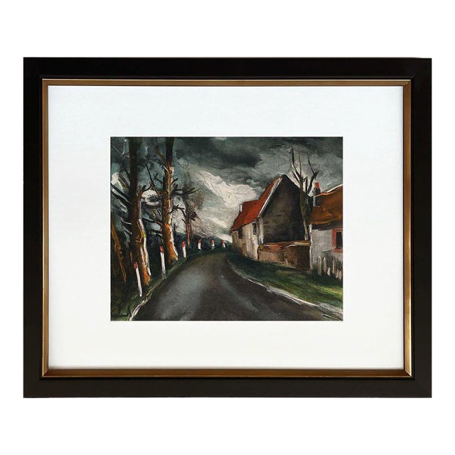 Vlaminck Lithograph 35 the Longny Road 1958 Framed For Sale