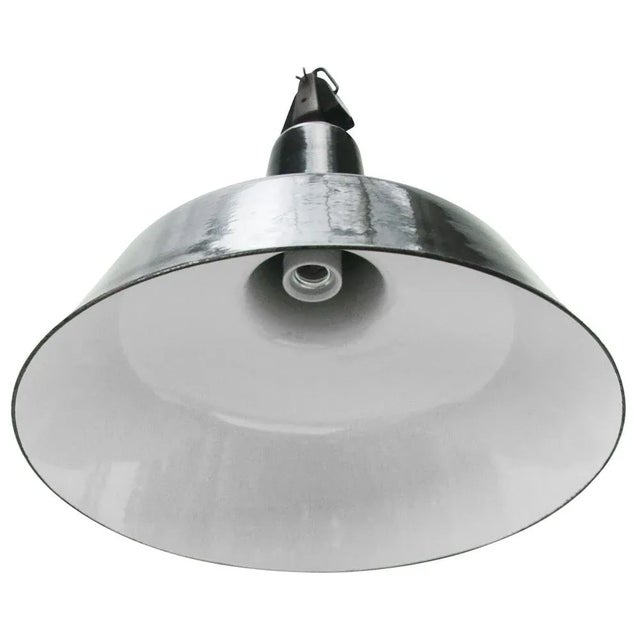 Industrial Vintage Industrial Black Enamel Factory Pendant Light by Philips For Sale - Image 3 of 5