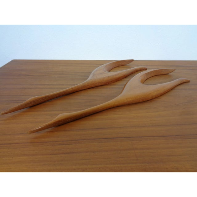 Wood Large Danish Herons in Teak, 1960s, Set of 2 For Sale - Image 7 of 13