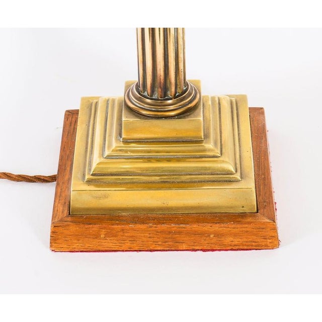 Antique Brass Corinthian Column Table Lamps, 1890s, Set of 2 For Sale - Image 14 of 17
