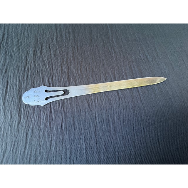 Mid 20th Century Sterling Silver Monogrammed Letter Opener For Sale - Image 4 of 10