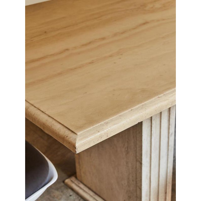 2000 - 2009 Outdoor Travertine Dining Table, 1970 For Sale - Image 5 of 10