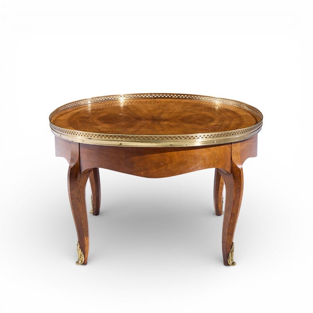 Baker Furniture Company Baker Furniture French Louis XV Mahogany and Brass Coffee Table For Sale - Image 4 of 10