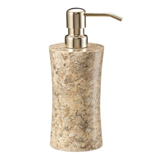 Modern Tan Marble Soap Dispenser For Sale - Image 3 of 3