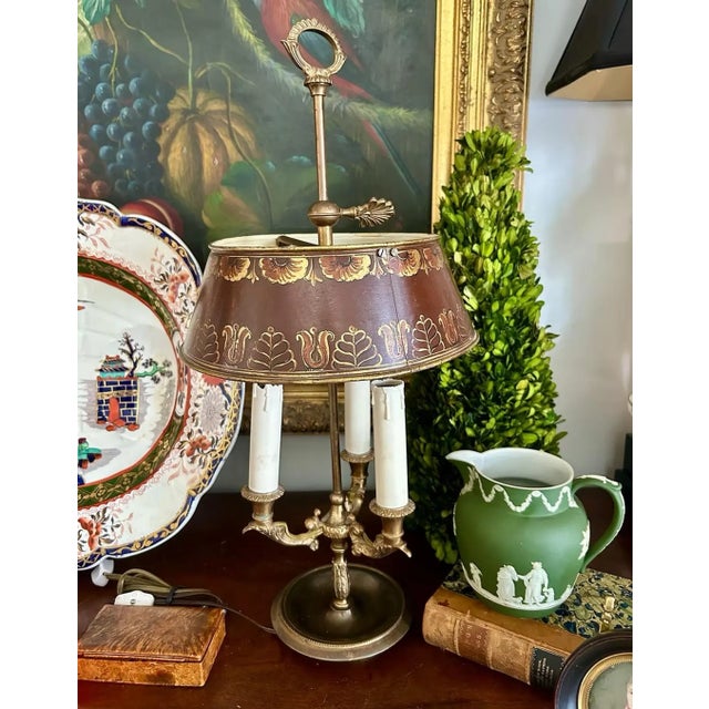 Vintage French Tole Bouillotte Table Lamp For Sale In Kansas City - Image 6 of 6