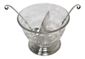 Vintage Sterling Silver & Hand Cut Crystal Condiment Set