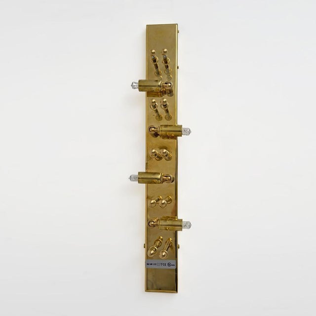 Beige Murano Glass and Brass Wall Sconces, 2000, Set of 2 For Sale - Image 8 of 9