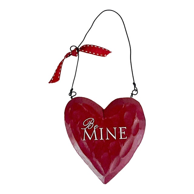1980s Vintage Boho Chic Arts & Crafts Valentine Be Mine Door Knob Hanger. For Sale