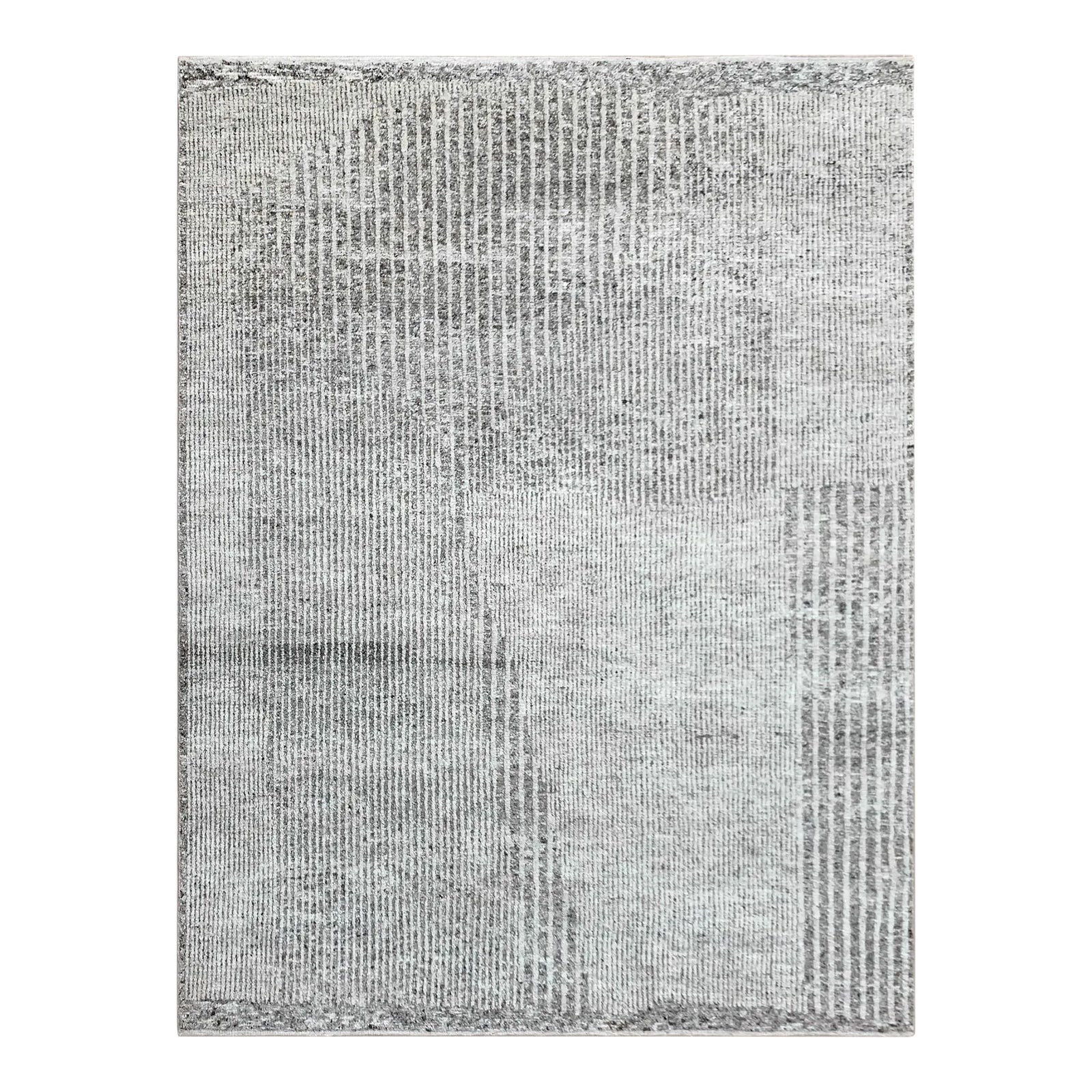 Hand Knotted Borderless Modern Wool Rug. 8'02