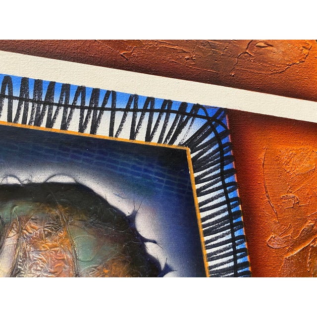 Textile Moises Ramos Mixed Media Abstract Painting 20th Century For Sale - Image 7 of 12