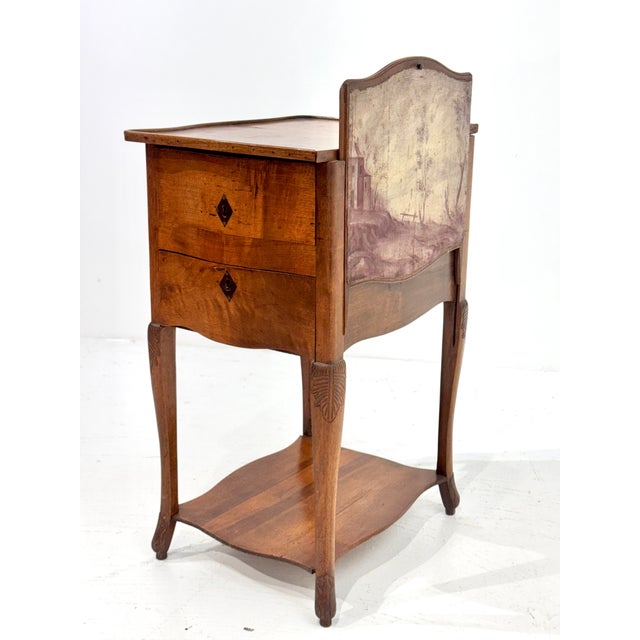 19th Century French Louis XV Fireside Table W Hand-Painted Sliding Screen For Sale - Image 10 of 12