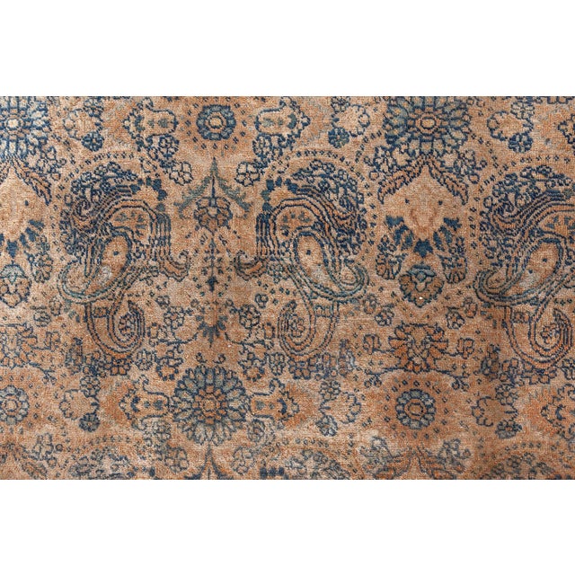 Beige Authentic 19th Century Persian Tabriz Handmade Wool Carpet For Sale - Image 8 of 9