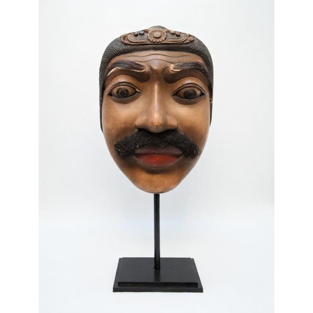 Balinese Mask on Steel Base, 1950s For Sale - Image 9 of 9