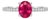 Gia 1.25 Carat Burma Ruby & Pave Diamond 18k White Gold Ring, Size 7 For Sale