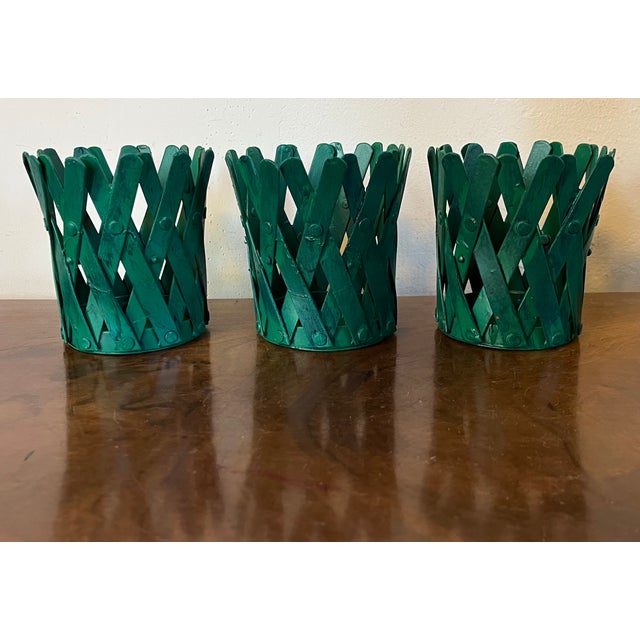 English English Zinc Lattice Form Orchid Cachepots or Covers for Terracotta Flower Pots - A Set of 3 For Sale - Image 3 of 12