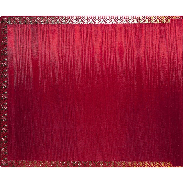 Morocco leather-bound w/ gilt trim & lettering w/ moire silk endpapers Smythson of Bond Street 8 1/2" x 10 1/2"