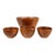 Set of Four ( 4 ) Mid-Century Organic Modern Wood-Turned Salad / Serving Bowls in Solid Burmese Teak, C. 1970's For Sale