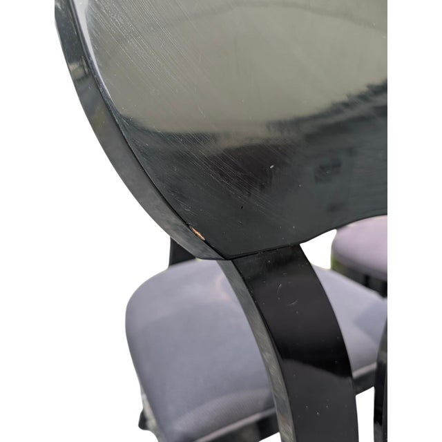 1980s Postmodern Pietro Costantini "Corfu" Black Lacquer Dining Chairs - Set of 6 For Sale - Image 14 of 17