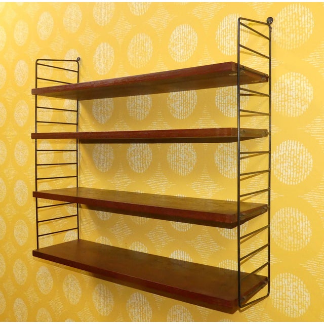 Swedish String Shelving Unit with Teak Shelves by Nisse Strinning for String, 1960s For Sale - Image 6 of 18