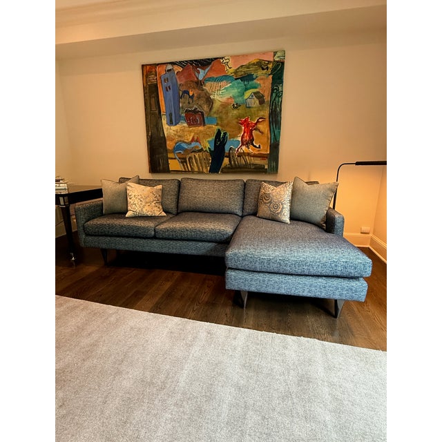 Contemporary Room & Board Jasper Sectional With Kravet Fabric For Sale - Image 3 of 13