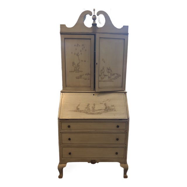 1960s Attributed to Baker Chinoiserie Secretary Desk For Sale