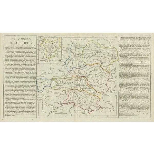 Antique map titled 'The Circle of Austria'. Antique map of Austria. Originates from 'Modern Geography with an...