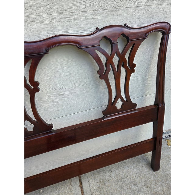 Drexel Chippendale Drexel 18th Century Classics Twin Mahogany Headboards - A Pair For Sale - Image 4 of 17