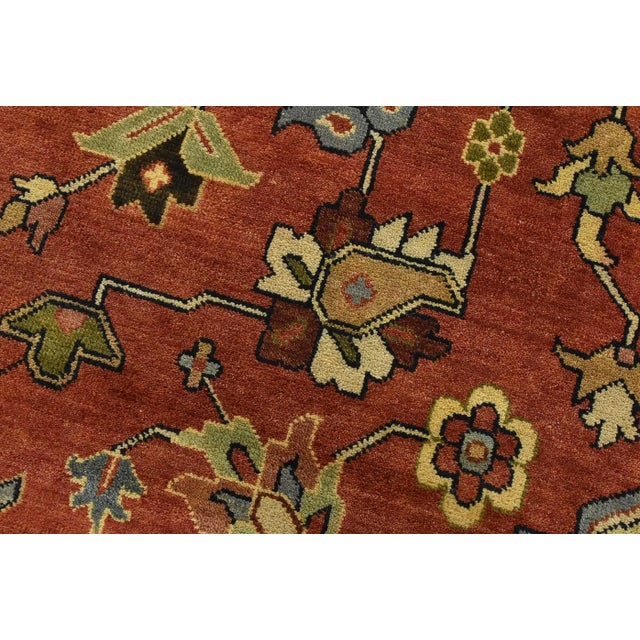 2020s Heriz Rug 11’10” X 18′ Rust Wool Traditional Hand-Knotted Oriental Carpet For Sale - Image 5 of 15