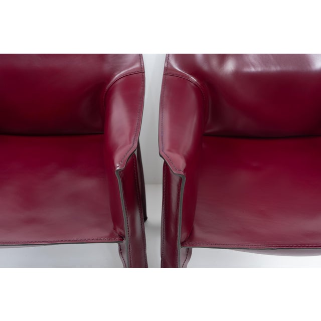 Metal CAB 413 Armchairs by Mario Bellini for Cassina, 1990s, Set of 4 For Sale - Image 7 of 17