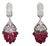 A Pair of Diamond Ruby 18K Solid Gold 3-IN-1 Chandelier Dangle Cluster Earrings For Sale