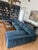 Gorgeous sectional custom sofa in stunning blue performance velvet fabric. Ordered for Hollywood Hills home, appeared in...