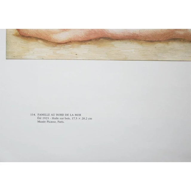 Pablo Picasso 1985 After Pablo Picasso, "Family by the Sea" First Edition Parisian Full-Color Print For Sale - Image 4 of 8