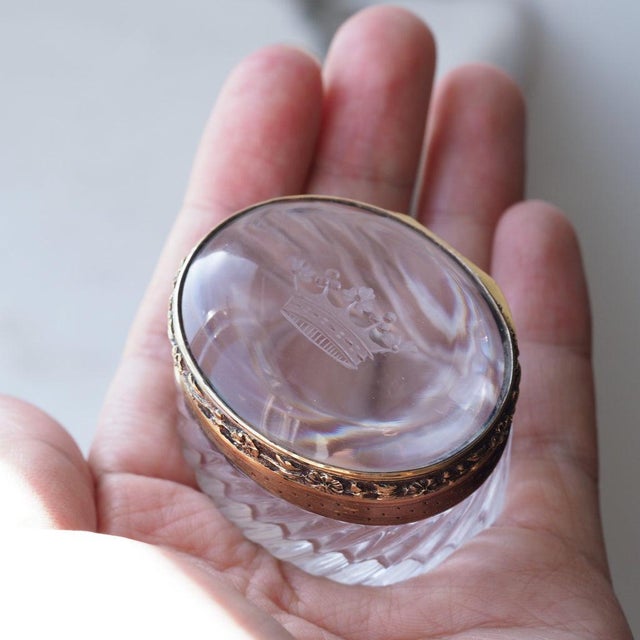 Antique 19th Century French Silver Gilt Mounted Crystal Box For Sale - Image 5 of 18