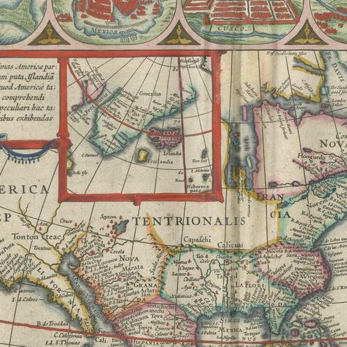 Antique Blaeu Map of America Terra Australis Incognita, 1642 For Sale - Image 6 of 12