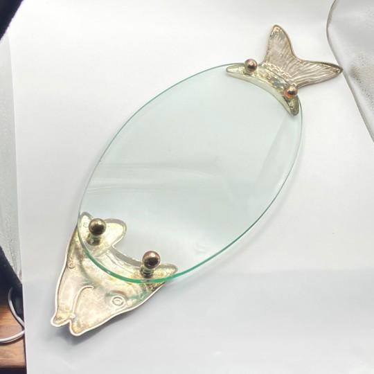 Vintage BMF/ Fritz Nagel Style Glass and Metal Fish Platter For Sale - Image 12 of 18