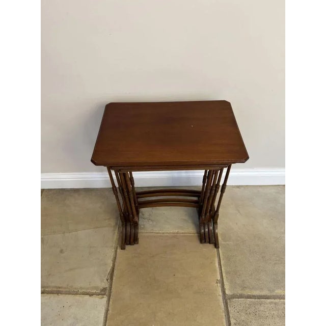 1900 - 1909 Antique Edwardian Mahogany Nesting Tables, 1900s, Set of 4 For Sale - Image 5 of 9