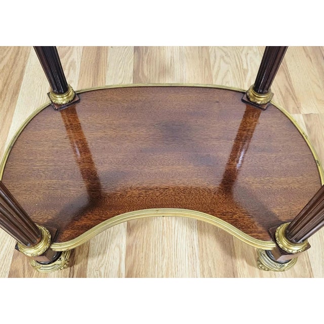 Pair 19th C French Louis XVI Bronze & Tambour Front Kidney Nightstand End Tables For Sale - Image 14 of 14