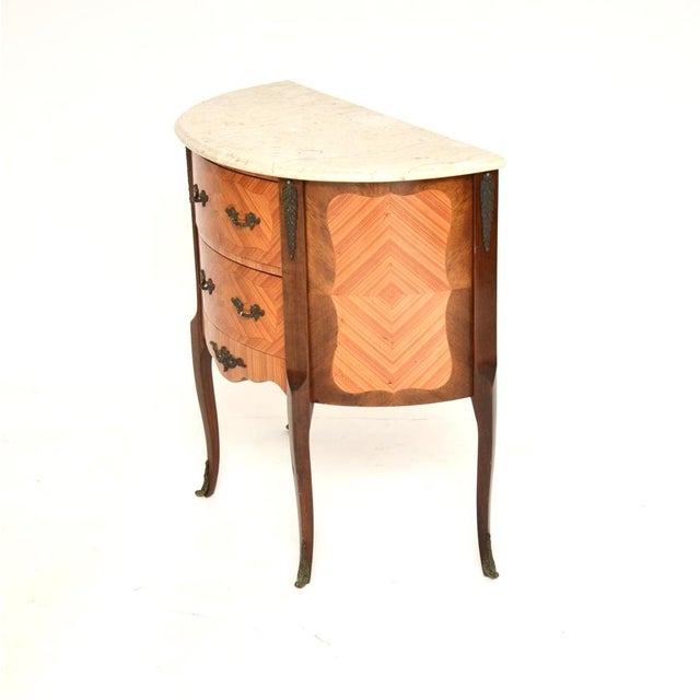 1950s French Side Chest with Marble Top, 1950s For Sale - Image 5 of 10