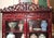 Carved and Gilded Red Lacquered Wood Bookcase, 1890s For Sale - Image 5 of 9
