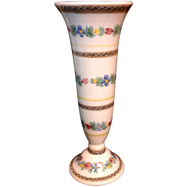 Vintage Hand Painted Keramik Austria Vase For Sale