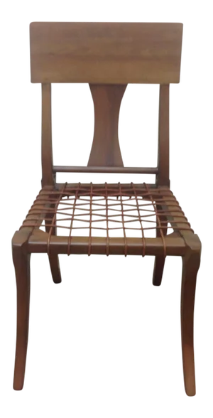 Modern Klismos Style Walnut Side Chair