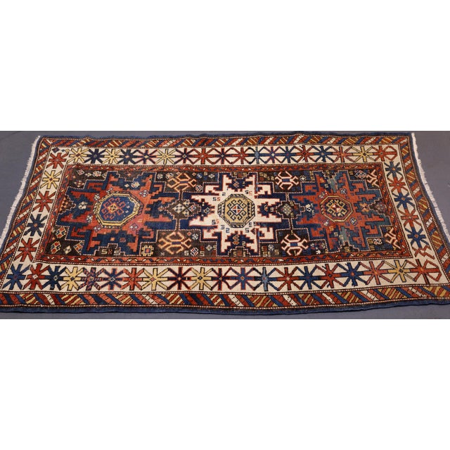Antique Caucasian Shirvan Lezgi Design Rug 2'10'' X 4'10'' For Sale - Image 9 of 12