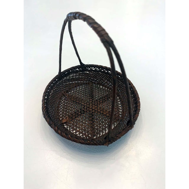 Japonisme Important Miniature Japanese Bamboo Basket by Hayakawa Shokosai I For Sale - Image 3 of 14