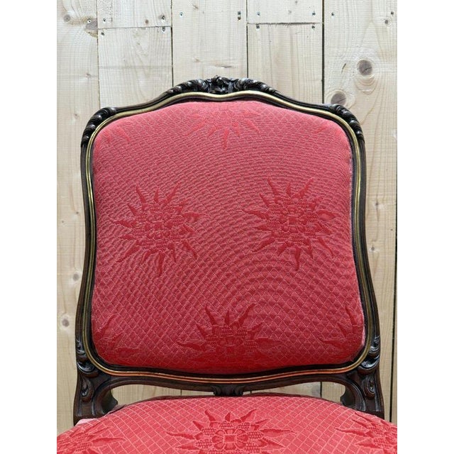 Louis XV Style Chairs in Walnut and Brass, Set of 6 For Sale - Image 9 of 12