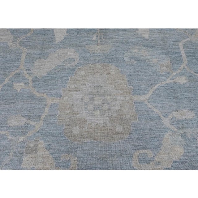 Early 21st Century Turkish Oushak Rug 12'4" x 17'6" For Sale - Image 5 of 8