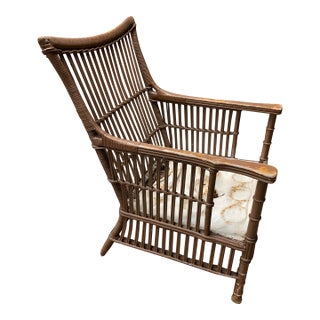 Ficks Reed Antique Split Reed Lounge Armchair For Sale